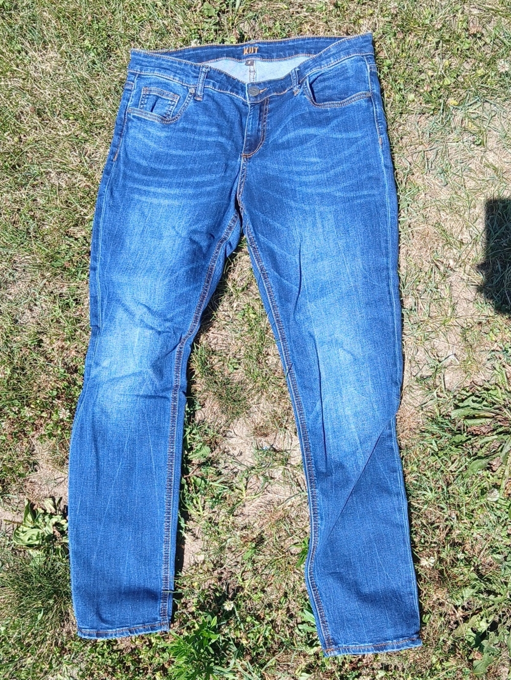 KUT From The Kloth Slouchy Boyfriend Women's Blue Stretch Jeans Size 8